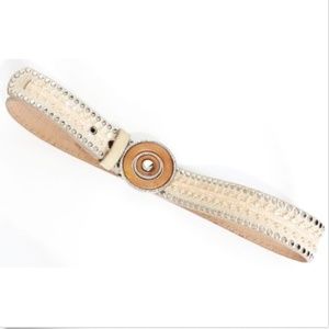 Leatherock Belt Metal Studs Saddle Leather San Diego USA M34